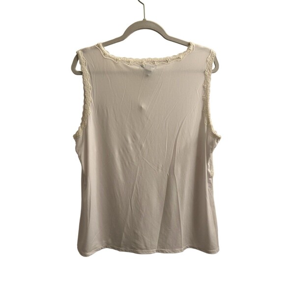 Alfani Womens Top Size 2X White Lace Sequins V-Neck Sleeveless Y2K Whimsygoth - Picture 2 of 5